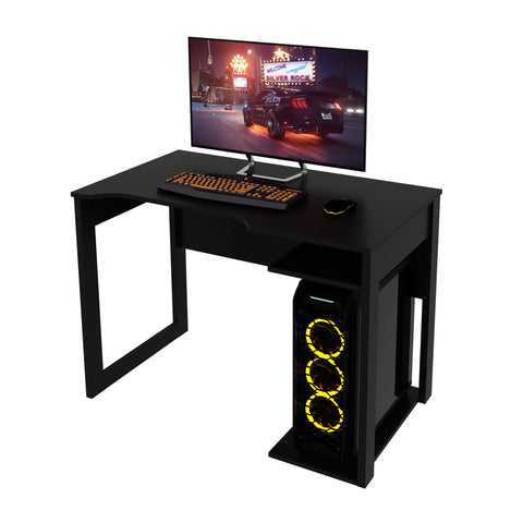 Mesa Gamer 105cm ME4161 Preto/Preto Tecnomobili