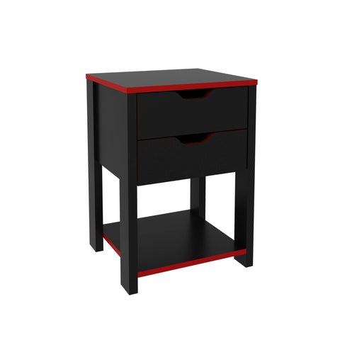 Gaveteiro Gamer com 2 Gavetas ME4163 Preto/Vermelho Tecnomobili