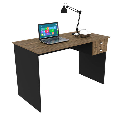 Mesa para Escritório 117cm com 2 Gavetas ME4165 Nogal/Preto Tecnomobili