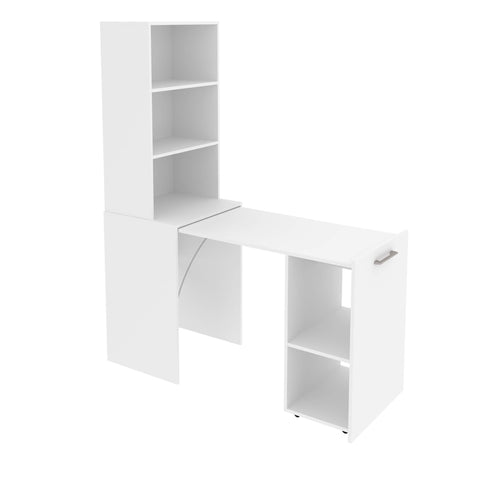 Armário Mesa Multiuso 54x136x168,4cm Retrátil Bancada ME4171 Branco Tecnomobili Dobravél