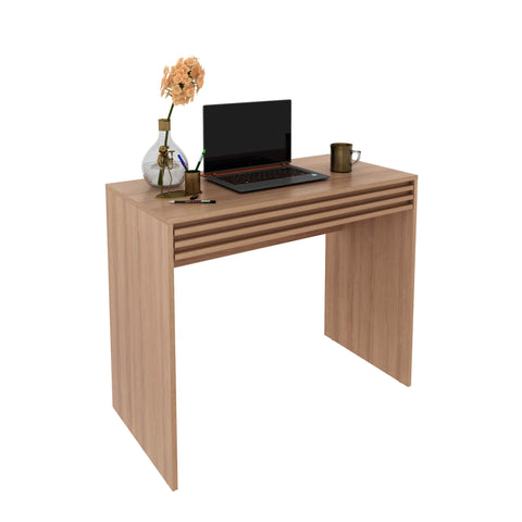 Mesa Escrivaninha Escritório 90x45x74,5cm com Gaveta ME4173 Amêndoa Tecnomobili