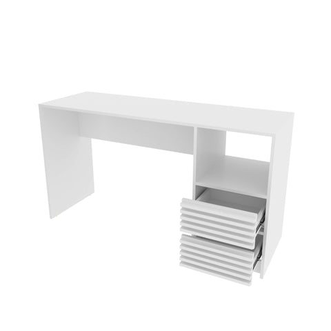 Escrivaninha Mesa Escritório Home Office 135,8x45x74,5cm 2 Gavetas ME4174 Branco Tecnomobili