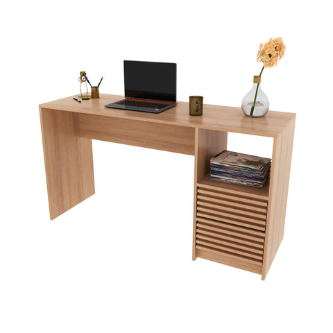 Escrivaninha Mesa Escritório Home Office 135,8x45x74,5cm 2 Gavetas ME4174 Amêndoa Tecnomobili