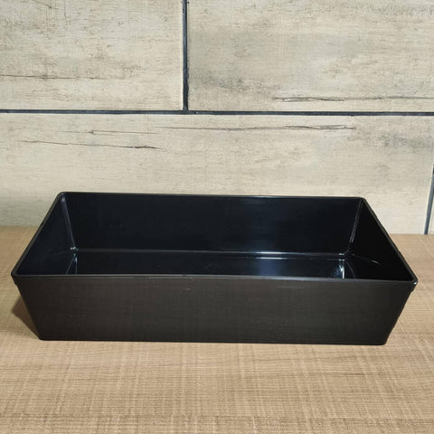 Kit 2 Travessas Retangular 3l Preta Grande Servir a Mesa Bandeja Salada Sobremesa Risoto Petisco Coza
