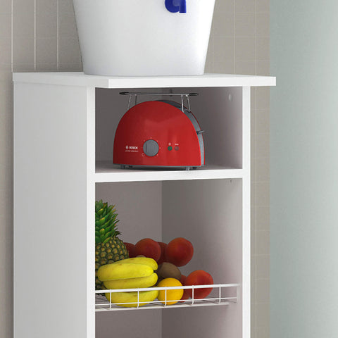 Balcão Fruteira com 2 Cestos e 1 Prateleira BF3206 Branco Tecnomobili