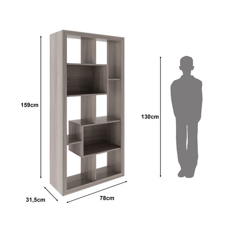 Estante Organizadora com Nichos E1712 Carvalho Tecnomobili