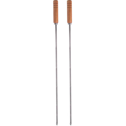 2 Espetos Simples para Churrasco Lâmina de Aço Inox 85cm Cabo de Madeira Domama