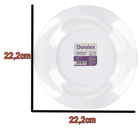 Jogo de 24 Pratos Fundos Astral Duralex 22,2cm Vidro Transparentes Nadir Figueiredo