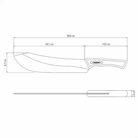 Faca para Carne Tramontina Churrasco Lâmina Aço Inox Escurecido 10"e Cabo de Madeira