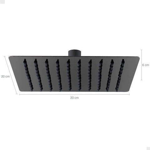 Chuveiro Para Banheiro Ducha Quadrada Preto Fosco De Teto