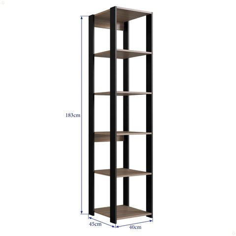 Guarda Roupa Closet Modulado 40x45x183cm com 6 Prateleiras ProDecor em MDP Montana e Preto