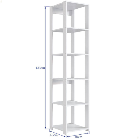 Estante Livreiro com 5 Prateleiras Branco 40x45x183cm Closet Organizador Multiuso