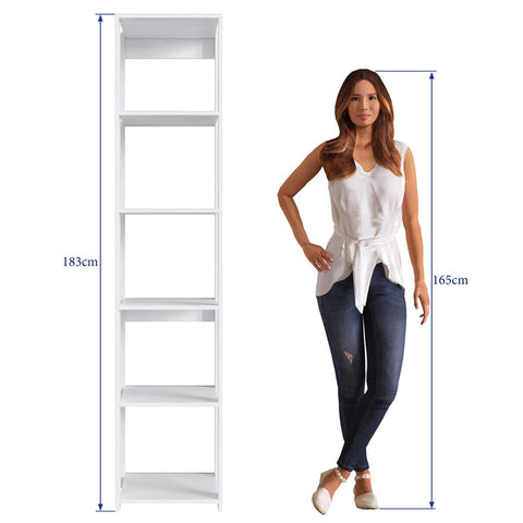 Estante Livreiro com 5 Prateleiras Branco 40x45x183cm Closet Organizador Multiuso