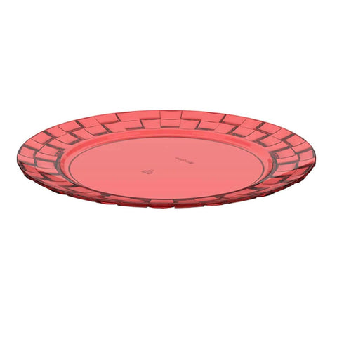 48 Pratos Vermelho 19cm Bandeja para Servir Mesa Posta Porções Aperitivos Crippa