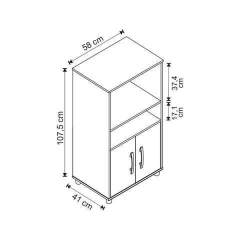 Balcão Para Cozinha 2 Portas 2 Nichos Nova Mobile Branco