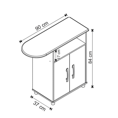 Balcão Tábua de Passar 2 Portas Nova Mobile Branco