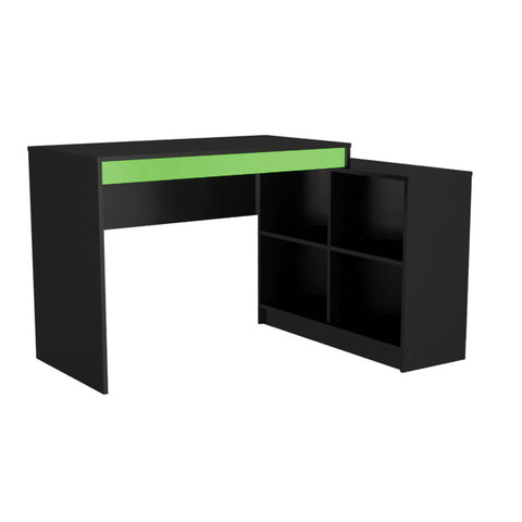 Mesa Gamer com Nichos B24 Nova Mobile Preto e Verde