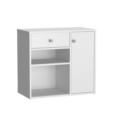 Conjunto Mesa e Armário Home Office Nova Mobile Branco