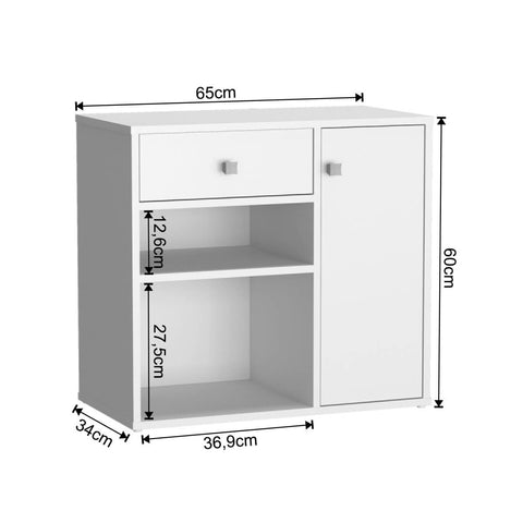 Conjunto Mesa e Armário Home Office Nova Mobile Branco