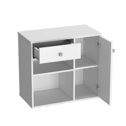 Conjunto Mesa e Armário Home Office Nova Mobile Branco