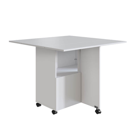 Armário Lateral com Mesa Dobrável Berlim Branco Nova Móbile