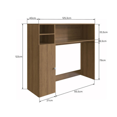 Armário Lateral com Mesa Dobrável Berlim Mel Nova Móbile