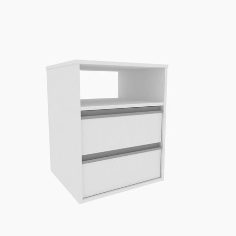 Mesa de Cabeceira 2 Gavetas MC25 Nova Mobile Branco