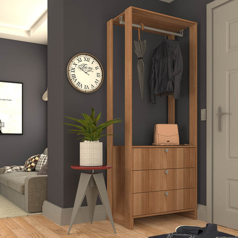 Closet com 1 cabideiro e 3 Gavetas Yes Nova Mobile Montana