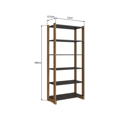 Estante Multifuncional 6 prateleiras Nova Mobile Mel Preto