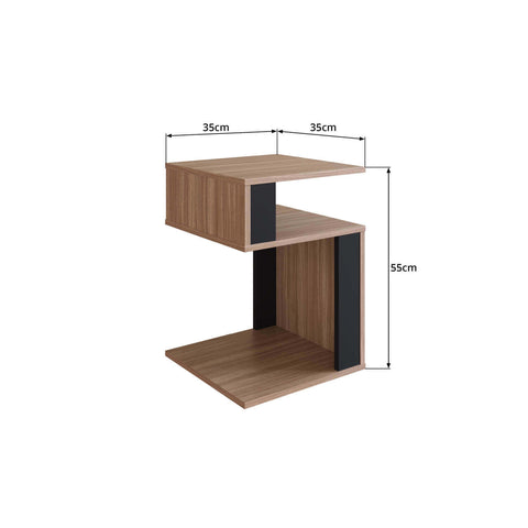 Mesa de canto Lateral para apoio com nichos Nova Móbile Montana Preto