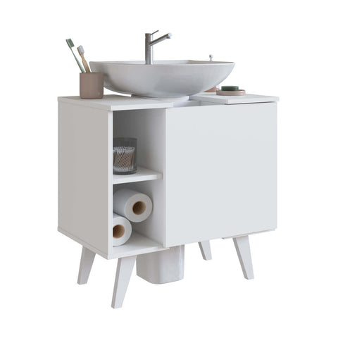 Gabinete de coluna para Banheiro 01 porta Silm Nova Móbile SEM CUBA Branco