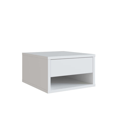 Mesa de cabeceira suspensa com 1 gaveta Slim Nova Móbile Branco