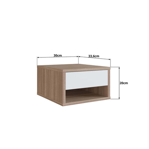 Mesa de Cabeceira Suspensa com 1 Gaveta Slim Nova Móbile Montana Branco