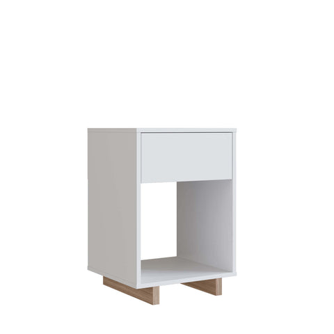 Mesa de cabeceira e lateral com 1 gaveta Nomad Nova Móbile Branco Montana