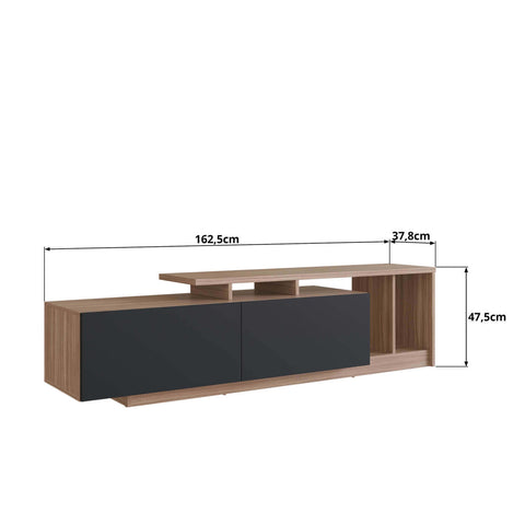 Rack Linea com 2 portas e Nichos para Televisor 50 polegadas Nova Móbile Montana Preto