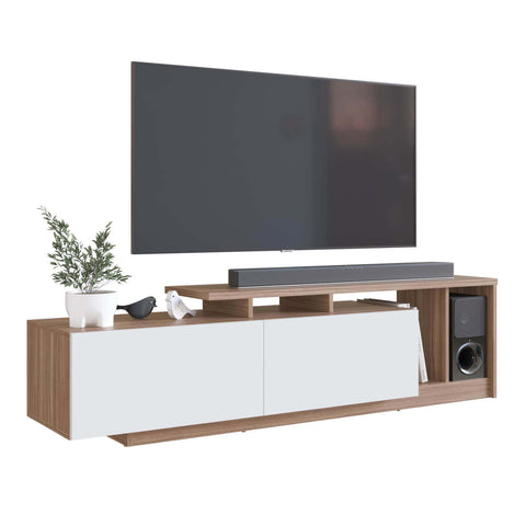 Rack Linea com 2 portas e Nichos para Televisor 50 polegadas Nova Móbile Montana Branco