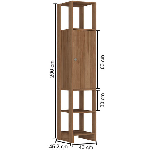 Closet com 1 Porta contendo 2 prateleias e 3 nichos externos Yes Nova Mobile Montana