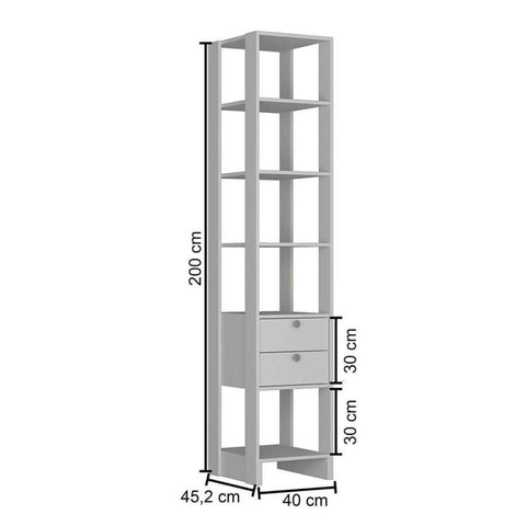 Closet com 5 Prateleiras e 2 Gavetas Yes Nova Mobile Branco