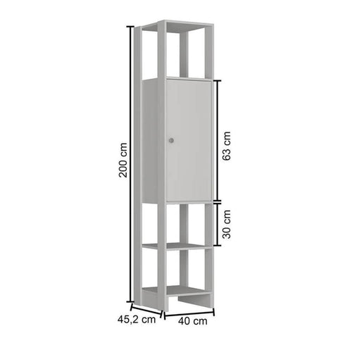 Closet com 1 Porta contendo 2 prateleias e 3 nichos externos Yes Nova Mobile Branco