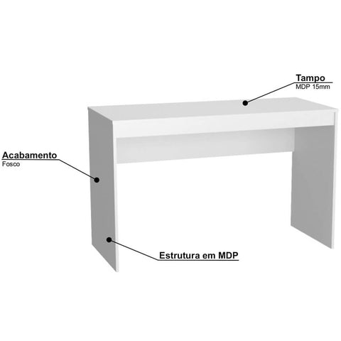 Conjunto para Escritório Mesa e Estante Nova Mobile Branco