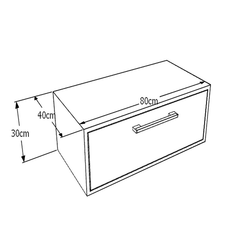 Gabinete De Banheiro Suspenso Mel Grafite Sem Cuba 80cm Alice com 1 Porta Basculante