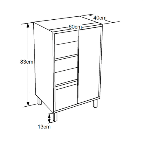 Gabinete Banheiro 60cm Julia Mel Arenas Porta De Correr Sem Cuba