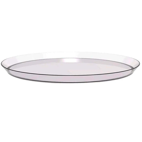 Conjunto 48 Bandejas Redonda Transparente 34cm Glassy Crippa Servir Restaurante Bar Lanchonete