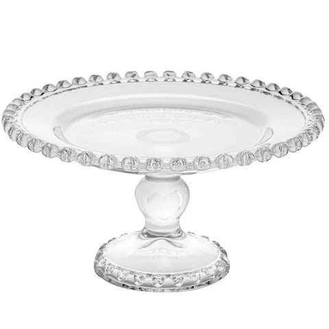 Boleira de Cristal Coração 19,5cm Prato Bolo Pedestal Lyor Doces Sobremesas