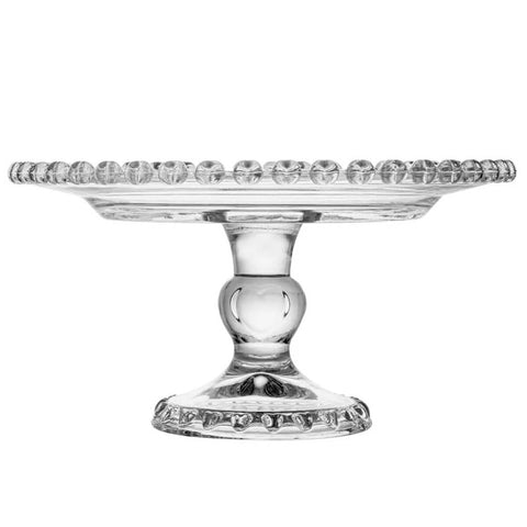 Boleira de Cristal Coração 19,5cm Prato Bolo Pedestal Lyor Doces Sobremesas