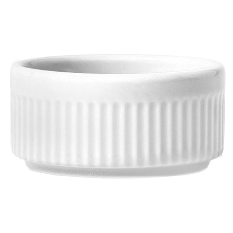 Ramekin Porcelana 130ml Canelado Branco Germer Tigela para Molhos Suflês Cremes