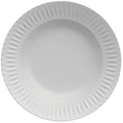 Kit 6 Pratos Fundos de Jantar 23cm Porcelana Branco Germer Diamante Mesa Posta