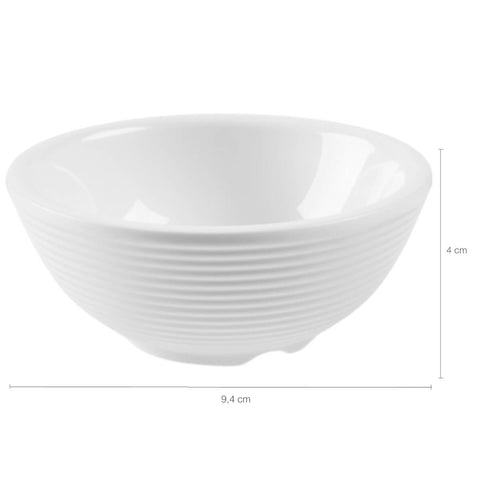 Bowl Melamina 90ml Branco com Relevo Sauce Haus Concept Porta Molhos Shoyo Calda