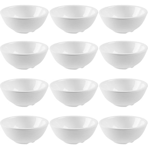 12 Ramekins de Melamina Relevo 90ml Branco Sauce Haus Bowls Pequenos Molhos