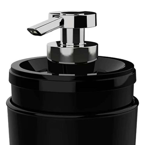 Dispenser Sabonete Líquido 500ml e Porta Sabonete em Barra Preto Pia Lavabo Stone Crippa